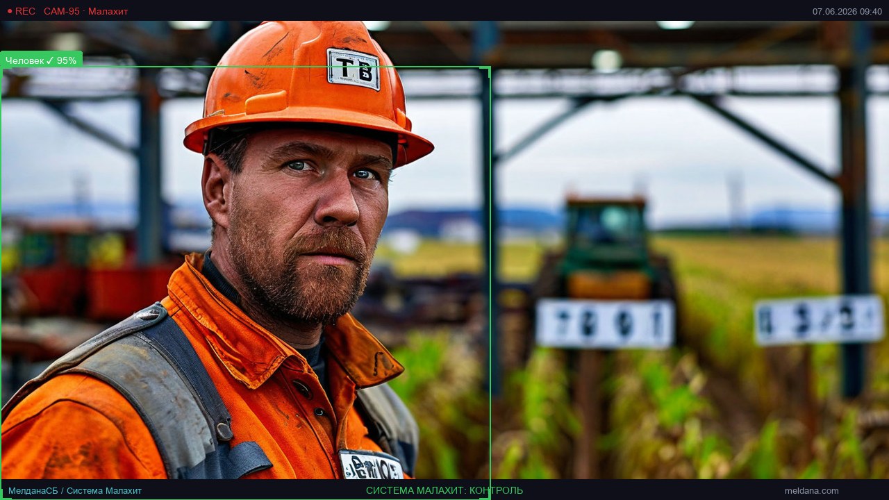 Детекция оператора и техники в кабине трактора с помощью ИИ Малахит